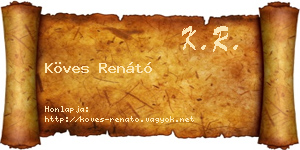 Köves Renátó névjegykártya